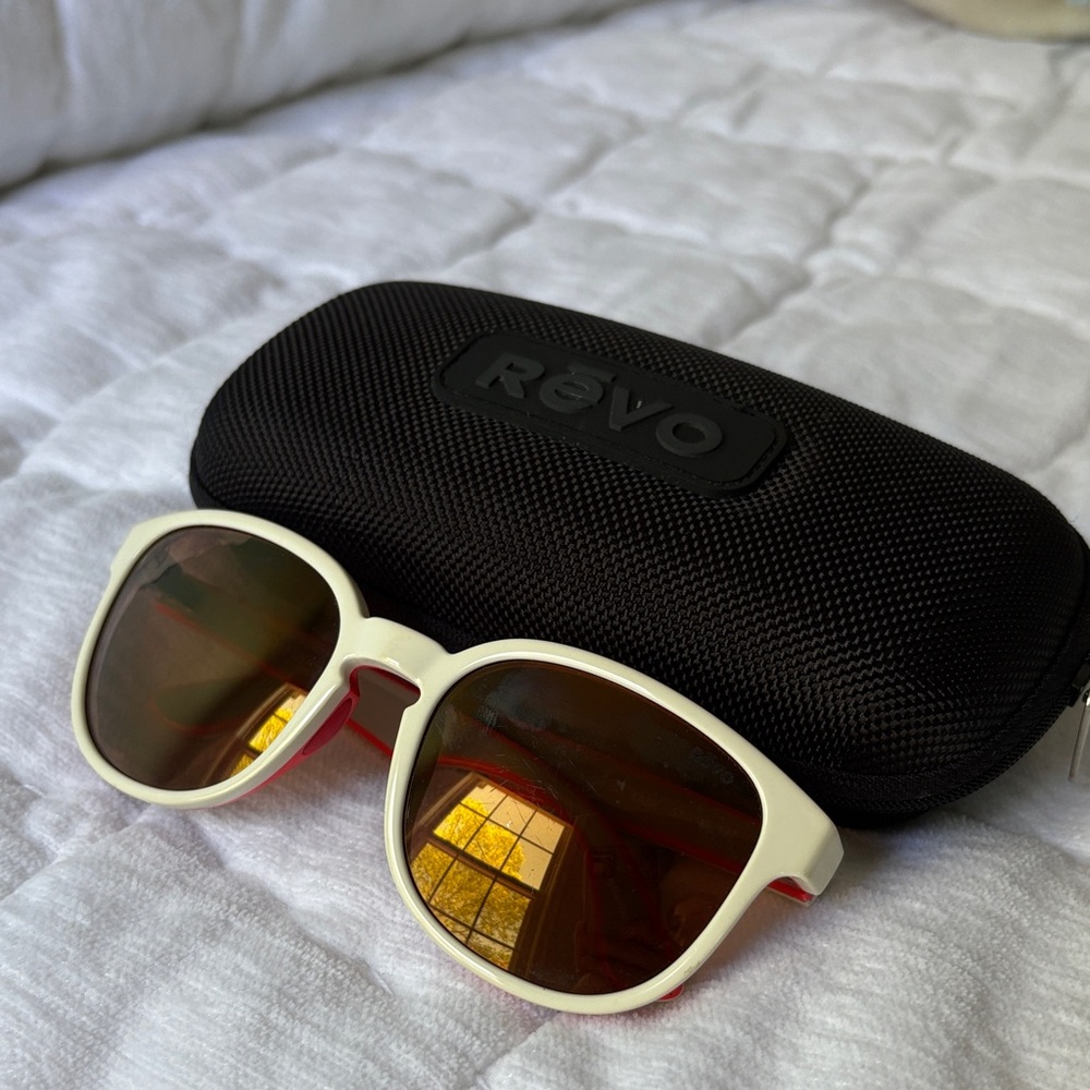 Revo White Sunglasses with Brown Mirrored Lenses